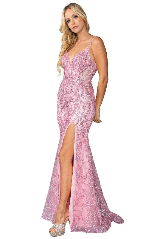 Dancing Queen 4426 - Deep V-Neck Sequin Prom Gown