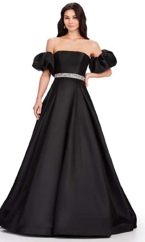 Ashley Lauren 11543 - Puff Sleeve Mikado Prom Dress