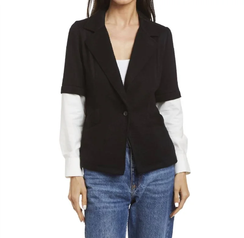 Alicia Double Cashmere Blazer In Black