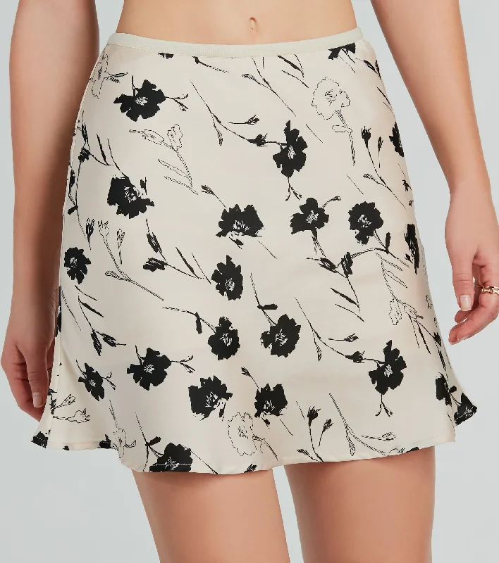 Fashionable Floral Mini Skort