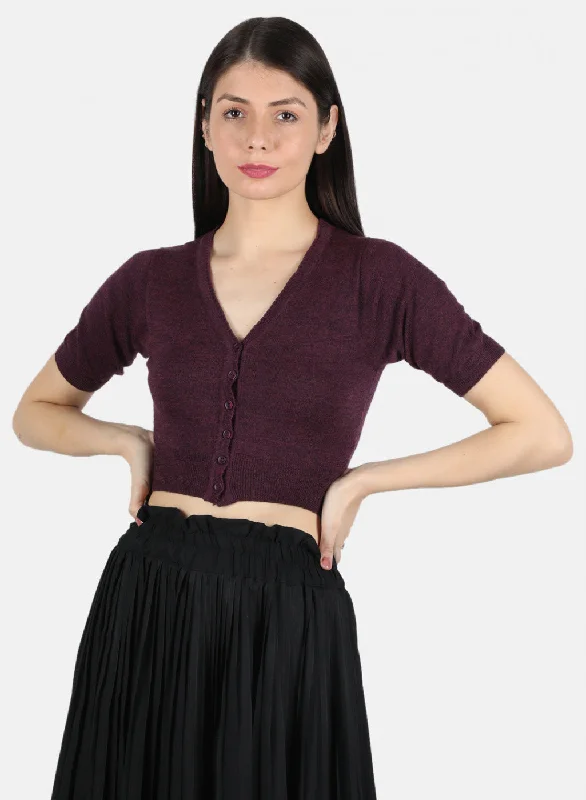 Women Purple Solid Blouse