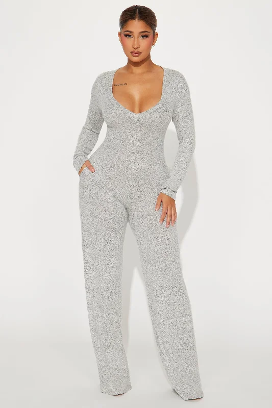 Never Not Nice Jumpsuit - Heather Grey