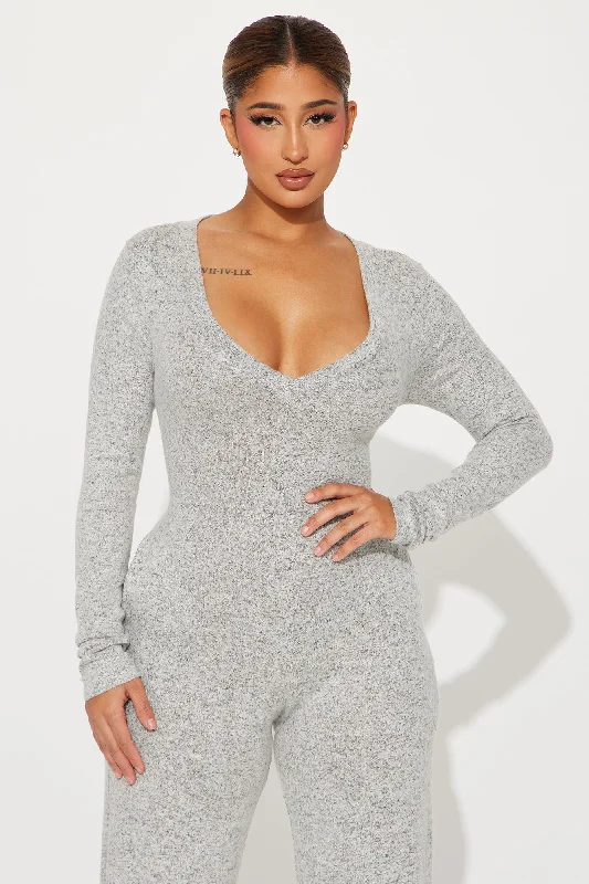 Never Not Nice Jumpsuit - Heather Grey