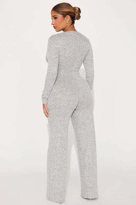 Never Not Nice Jumpsuit - Heather Grey