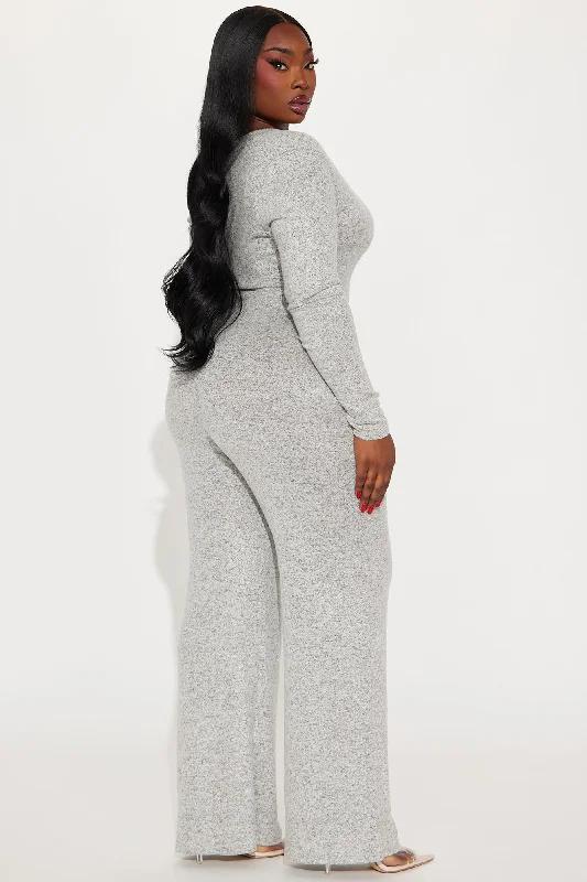 Never Not Nice Jumpsuit - Heather Grey