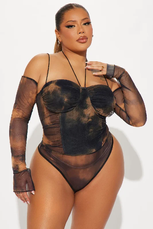 Not Phased Mesh Bodysuit - Black/combo