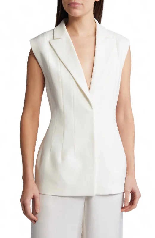 Theo Vest Blazer In Off White