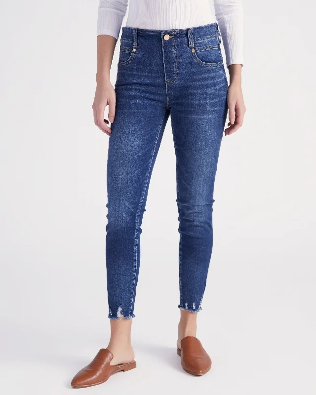 Distressed Gia Glider Cropped Skinny Jeans