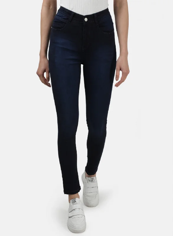 Womens NAvy Blue Light Wash Denims